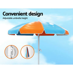 Keezi Kids Outdoor Table and Chairs Picnic Bench Umbrella Set Water Sand Pit Box Baby & Kids > Kid's Furniture ODF-B-KID-PICNIC-UM-NAT Online Furniture