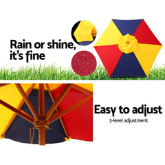 Keezi Kids Wooden Picnic Table Set with Umbrella Baby & Kids > Kid's Furniture ODF-KID-PICNIC-UM-CFL Online Furniture