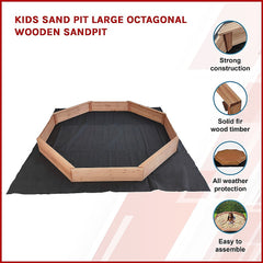 Kids Sand Pit Large Octagonal Wooden Sandpit Baby & Kids > Toys V63-840461 Online Furniture