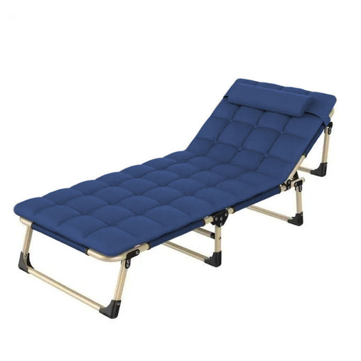 KILIROO Adjustable Portable Folding Bed with Mattress and Headrest (Blue) KR-FBM-101-KX Furniture > Outdoor V227-5227715011111 Online Furniture