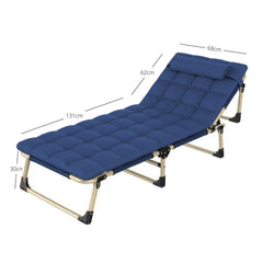 KILIROO Adjustable Portable Folding Bed with Mattress and Headrest (Blue) KR-FBM-101-KX Furniture > Outdoor V227-5227715011111 Online Furniture