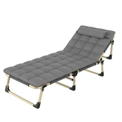 KILIROO Adjustable Portable Folding Bed with Mattress and Headrest (Grey) KR-FBM-100-KX Furniture > Outdoor V227-5227715011160 Online Furniture