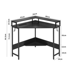 L-Shaped Desk with Built-In Charging Station, Black Home & Garden > Home Office Accessories V178-100044 Online Furniture