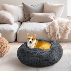 Large-60cm Dark Gray PawfectFriend Dog Pet Cat Calming Bed Plush Beds Large Fluffy Donut Comfy Cushion Puppy Mat Pet Care > Dog Supplies > Dog Beds V571-740111698931 Online Furniture