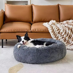 Large-60cm Dark Gray PawfectFriend Dog Pet Cat Calming Bed Plush Beds Large Fluffy Donut Comfy Cushion Puppy Mat Pet Care > Dog Supplies > Dog Beds V571-740111698931 Online Furniture