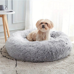 Large-60cm light-grey PawfectFriend Dog Pet Cat Calming Bed Plush Beds Large Fluffy Donut Comfy Cushion Puppy Mat Pet Care > Dog Supplies > Dog Beds V571-740111698948 Online Furniture