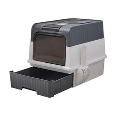 Large Enclosed Cat Litter Box with Drawer and Scoop - Odor Control, Removable Tray, Easy Clean Design Pet Care > Cat Supplies > Cat Furniture V888-ELOSUNG10170 Online Furniture