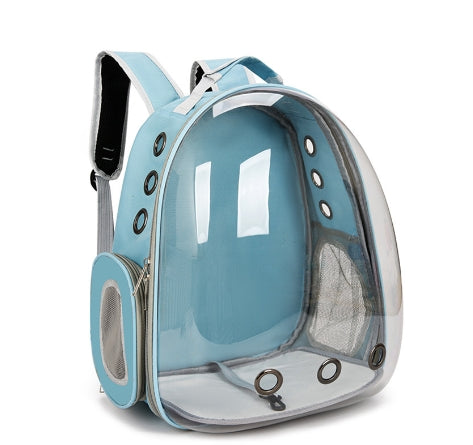 Light Blue Pet Carrier Backpack with Transparent Window 33*18*42cm Pet Care > Cat Supplies > Cat Carriers & Crates V888-ELOSUNG10802 Online Furniture