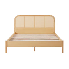 Lulu Bed Frame with Curved Rattan Bedhead - King Furniture > Bedroom V80-LNA-KBED-MPL Online Furniture