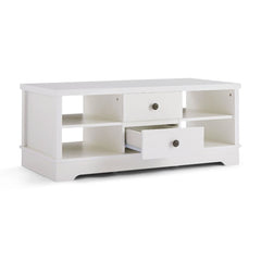 Margaux White Coastal Style Coffee Table with Drawers Furniture > Living Room V80-CCO-CT122-WHT Online Furniture