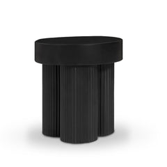 Maya Ribbed Black Side Table Furniture > Living Room V80-MASN-ST-BLK Online Furniture