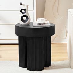 Maya Ribbed Black Side Table Furniture > Living Room V80-MASN-ST-BLK Online Furniture