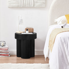 Maya Ribbed Black Side Table Furniture > Living Room V80-MASN-ST-BLK Online Furniture