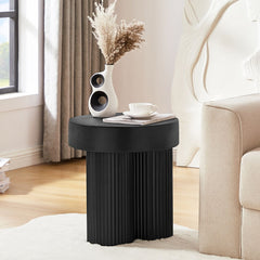 Maya Ribbed Black Side Table Furniture > Living Room V80-MASN-ST-BLK Online Furniture