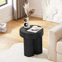 Maya Ribbed Black Side Table Furniture > Living Room V80-MASN-ST-BLK Online Furniture