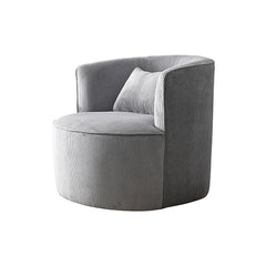 Miami Arm Chair Grey Fabric Upholstery Stripe Design Wooden Structure Rotating Metal Chassis Furniture > Dining V43-AC-MAMI Online Furniture