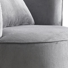 Miami Arm Chair Grey Fabric Upholstery Stripe Design Wooden Structure Rotating Metal Chassis Furniture > Dining V43-AC-MAMI Online Furniture