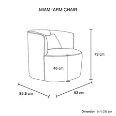 Miami Arm Chair Grey Fabric Upholstery Stripe Design Wooden Structure Rotating Metal Chassis Furniture > Dining V43-AC-MAMI Online Furniture