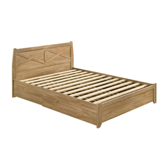 Mica Natural Wooden Bed Frame with Storage Drawers Double Furniture > Bedroom V80-MIA-V2-DB1300-NT Online Furniture