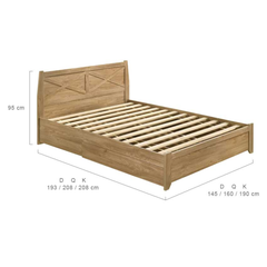 Mica Natural Wooden Bed Frame with Storage Drawers Double Furniture > Bedroom V80-MIA-V2-DB1300-NT Online Furniture