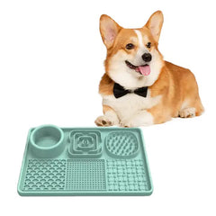 Multi-Functional Slow Feeder Mat for Dogs- Anti-Slip Lick Pad with Multiple Textures Rectangle 2PCS (Blue & Green) Pet Care > Dog Supplies > Dog Bowls, Feeders & Waterers V888-ELOSUNG10441 Online Furniture