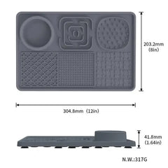 Multi-Functional Slow Feeder Mat for Dogs- Anti-Slip Lick Pad with Multiple Textures Rectangle 2PCS (Blue & Grey) Pet Care > Dog Supplies > Dog Bowls, Feeders & Waterers V888-ELOSUNG10442 Online Furniture