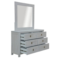 Myer Dresser 6 Chest of Drawers Storage Cabinet White Wash Furniture > Bedroom V315-VOB-ATLA-06 Online Furniture