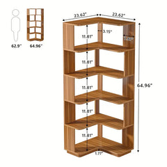 NNETMLT 64.9 Inch Tall 6 Tier Industrial Corner Bookshelf Furniture > Living Room > Bookcases & Shelves V728-MJ170256 Online Furniture