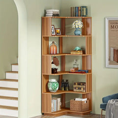 NNETMLT 64.9 Inch Tall 6 Tier Industrial Corner Bookshelf Furniture > Living Room > Bookcases & Shelves V728-MJ170256 Online Furniture