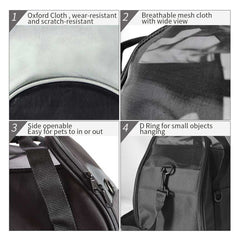 Ondoing Black Portable Pet Carrier Tote Travel Bag Kennel Soft Dog Crate Cage Outdoor Pet Care > Cat Supplies V587-6954739806249 Online Furniture