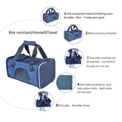 Ondoing Portable Pet Carrier Tote Travel Bag Kennel Soft Dog Crate Cage Indoor Outdoor Pet Care > Dog Supplies V587-6954739806232 Online Furniture