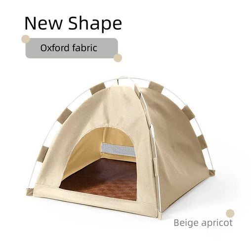 Outdoor Cat House,Pet Tent -Windproof and Dustproof Shelter for Small Pets, Apricot, Size: M  40*40*37cm Pet Care > Cat Supplies > Cat Furniture V888-ELOSUNG10463 Online Furniture