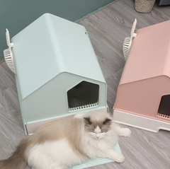 Petwiz Enclosed Cat Litter Box House - Pink Pet Care > Cat Supplies > Cat Litter V378-PWCLB-P Online Furniture