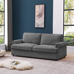 PHEBE 3 Seater Sofa bed with Separate Foam Mattress- Corduroy Dark grey Furniture > Sofas V606-FURNI-SOF-T502-PHEB-DG Online Furniture