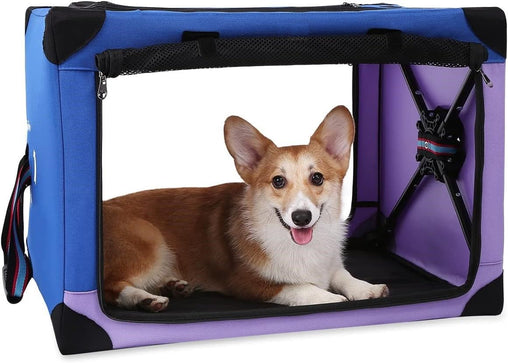 Portable Dog Crate Collapsible, Blue Purple Pet Care > Toys V178-26131 Online Furniture