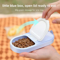 Portable Pet Food Storage Box - 90g Capacity, Travel-Friendly Design for On-the-Go Feeding 2 PCS (Yellow+Blue) Pet Care > Dog Supplies > Dog Bowls, Feeders & Waterers V888-ELOSUNG10458 Online Furniture