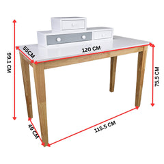 Reader Kids Children Study Computer Desk 120cm Table Rubber Wood - Grey Furniture > Office V315-VH-ROXA-07 Online Furniture