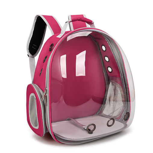 Rose Red Pet Carrier Backpack with Transparent Window 33*18*42cm Pet Care > Cat Supplies > Cat Carriers & Crates V888-ELOSUNG10806 Online Furniture