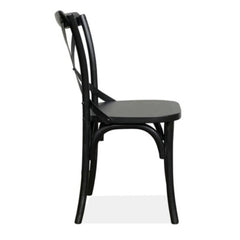 Rustica 2pc Set Dining Chair X-Back Solid Timber Wood Seat Black Furniture > Dining V315-VHND-STRA-01-2PC-KIT Online Furniture