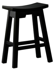 Ryo Solid Mahogany Kitchen Counter Stool (Black) Furniture > Bar Stools & Chairs > Table & Bar Stools V199-BR064WDB Online Furniture