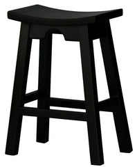 Ryo Solid Mahogany Kitchen Counter Stool (Black) Furniture > Bar Stools & Chairs > Table & Bar Stools V199-BR064WDB Online Furniture