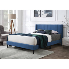 Samson Double Bed Winged Headboard Fabric Upholstered - Blue Furniture > Bedroom V315-VOB-SAMS-01 Online Furniture