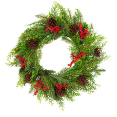 Santa's Helper Pine Cone Christmas Wreath Decor Xmas 50CM Occasions > Christmas > Christmas Wreaths & Garlands V160-10004380 Online Furniture