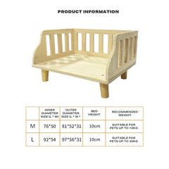 Solid Wood Pet Cat Dog Bed Wooden Puppy Home Bed Pet Supply M Sizes w/Pillows Pet Care > Dog Supplies V488-PCPBP-M Online Furniture