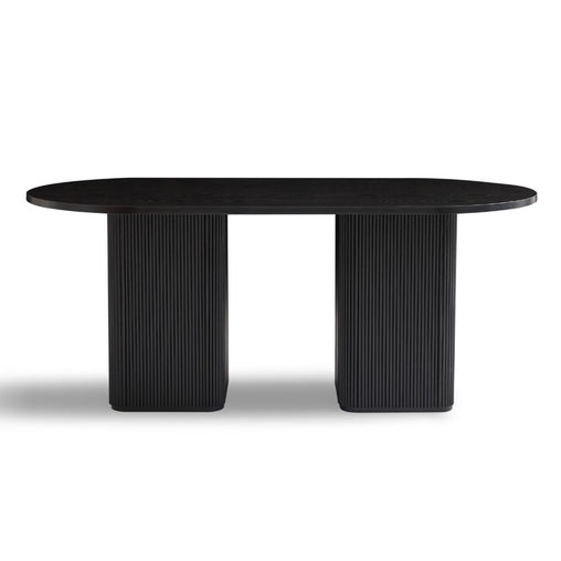 Tate 6 Seater Black Column Dining Table Furniture > Dining V80-TATE-RODT-BLACK Online Furniture