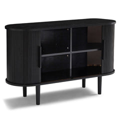 Tate Black Column Wooden Sideboard Table Furniture > Living Room V80-TATE-SB-BLACK Online Furniture