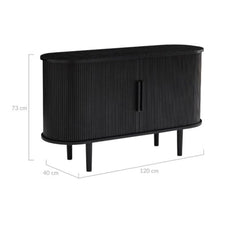 Tate Black Column Wooden Sideboard Table Furniture > Living Room V80-TATE-SB-BLACK Online Furniture