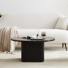 Tate Black Round Column Coffee Table Furniture > Living Room V80-TATE-CT-BLACK Online Furniture