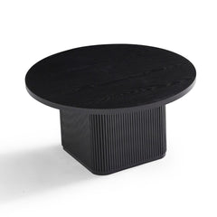 Tate Black Round Column Coffee Table Furniture > Living Room V80-TATE-CT-BLACK Online Furniture