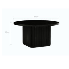 Tate Black Round Column Coffee Table Furniture > Living Room V80-TATE-CT-BLACK Online Furniture